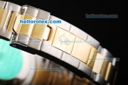 Rolex GMT-Master II Oyster Perpetual Automatic Two Tone with Wine/Yellow Bezel,Wine Dial and White Round Bearl Marking