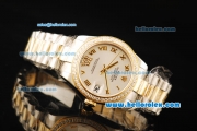 Rolex Datejust Automatic Movement ETA Coating Case with Gold Roman Numerals and Two Tone Strap