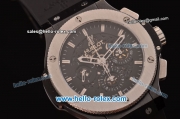 Hublot Aero Bang Chrongraph Swiss Valjoux 7750-DD Automatic Ceramic Case with Stick Markers Titanium Bezel and Black Rubber Strap