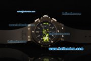 Hublot Big Bang Chronograph Swiss Valjoux 7750 Automatic Movement PVD Case and Bezel with Black Rubber Strap