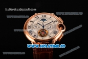 Cartier Ballon Bleu De Tourbillon Moonphase Asia Automatic Rose Gold Case with White Dial and Roman Numeral Markers