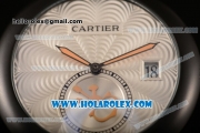Cartier Rotonde De Miyota Quartz PVD Case/Bracelet with Silver Dial