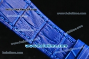 Patek Philippe Calatrava Miyota Quartz Steel Case with Roman Numeral Markers and Blue Dial