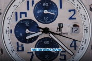 Audemars Piguet Royal Oak Offshore Working Chronograph Quartz Movement White Case with Blue Markers