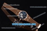 Tag Heuer Carrera Specail Edition Chrono Miyota Quartz Rose Gold Case with Blue Dial Brown Leather Strap and Arabic Numeral Markers