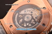 Hublot Big bang Swiss Valjoux 7750 Automatic Rose Gold Case with White Dial and Rose Gold/Ceramic Bracelet