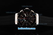 Hublot Big Bang Swiss Valjoux 7750 Chronograph Movement Steel Case with Black Dial and Ceramic Bezel-Black Rubber Strap