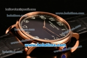 Patek Philippe Calatrava 2813 Automatic Rose Gold Case with Black Dial and Arabic Numeral Markers