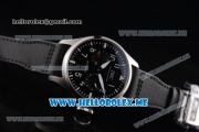 IWC Big Pilot Clone IWC 51111 Automatic Steel Case with Black Dial and Black Leather Strap Arabic Numeral Markers Steel Bezel