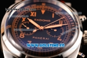 Panerai Radiomir 1940 Chronograph Bianco PAM 521 Asia Automatic Steel Case with Roman Numeral Markers and Black Dial
