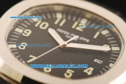 Patek Philippe Aquanaut Automatic Movement Steel Case with Black Dial and Black Rubber Strap