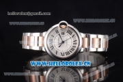 Cartier Ballon Bleu Medium Seiko NH06 Quartz Steel Case with Silver Dial and Roman Numeral Markers Two Tone Bracelet (YF)