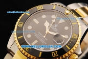 Rolex Submariner Swiss ETA 2836 Automatic Movement Steel Case with Black Ceramic Bezel and Two Tone Strap 43mm