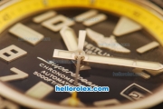 Breitling SuperOcean Swiss ETA 2836 Automatic Steel Case with Yellow Dial and Black Rubber Strap