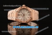 Audemars Piguet Royal Oak Clone Calibre AP 3120 Automatic Full Rose Gold with White Dial and Stick Markers (EF)