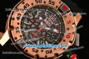 Richard Mille RM032 Chrono Swiss Valjoux 7750 Automatic Rose Gold Case with Skeleton Dial and White Markers