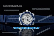 Cartier Calibre de Cartier Diver Swiss ETA 2824 Automatic Steel Case White Dial With Roman Numeral Markers Blue Rubber Strap