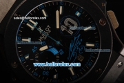 Hublot Big Bang Maradona Chronograph Swiss Valjoux 7750 Automatic Movement Ceramic Case and Bezel with Black Dial and Black Leather Strap-Limited Edition