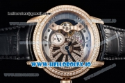 Audemars Piguet Millenary Miyota 9015 Automatic Rose Gold Case White Dial With Roman Numeral Markers Black Leather Strap