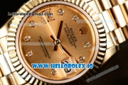 Rolex Datejust Swiss ETA 2671 Automatic Yellow Gold Case with Yellow Gold Dial Diamonds Markers and Yellow Gold Bracelet (BP)