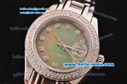 Rolex Datejust Lady Pearlmaster 2813 Automatic Steel Case with Grey Dial and Stainless Steel Strap ETA Coating