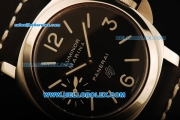 Panerai Luminor Marina Pam 318 Swiss ETA 6497 Manual Winding Steel Case with Black Dial and Black Leather Strap - 1:1 Original