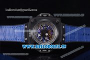 Hublot Masterpiece MP 08 Antikythera Sunmoon Asia 2813 Automatic PVD Case Skeleton Dial Blue Leather Strap and White Markers