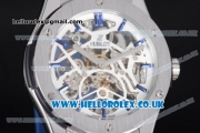 Hublot Classic Fusion Skeleton Asia Automatic Steel Case with Skeleton Dial and Blue Rubber Strap