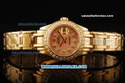 Rolex Datejust Automatic Movement Gold Case with Pink Dial and Diamond Bezel-ETA Coating Case Rolex Datejust Automatic Movement Gold Case with Pink Dial and Diamond Bezel-ETA Coating Case