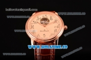 Blancpain Le Brassus Tourbillon Swiss ETA 2824 Automatic Rose Gold Case with Beige Dial and Brown Leather Strap