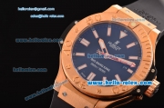 Hublot Big Bang King Swiss Valjoux 7750-CHG Automatic Rose Gold Case with Black Dial Rubber Strap and Stick Markers