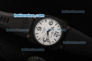 Bell&Ross BR 01-92 Automatic Movement PVD Case with White Dial and Black Numeral/Stick Marker-Black Rubber Strap