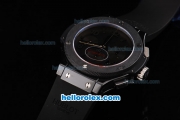 Hublot Big Bang Swiss Valjoux 7750 Chronograph Movement Full Black Ceramic Case with Black Dial and Rubber Strap