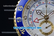 Rolex Yacht-Master II Chrono Swiss Valjoux 7750 Automatic Yellow Gold Case with White Dial and Yellow Gold Bracelet - (BP)