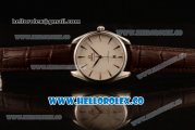 Omega De Ville Tresor Master Co-Axial Clone 8800 Automatic Steel Case with White Dial and Brown Leather Strap - (YF)