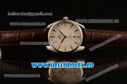 Omega De Ville Tresor Master Co-Axial Clone 8800 Automatic Steel Case with White Dial and Brown Leather Strap - (YF)