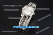 Rolex Datejust Swiss ETA 2671 Automatic Steel Case with Silver Dial Diamonds Markers Diamonds Bezel and Steel Bracelet (BP)