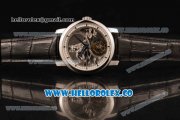 Vacheron Constantin Traditionelle Minute Repeater Tourbillon Swiss Tourbillon Manual Winding Steel Case with Gray Dial and Black Leather Strap Steel Bezel