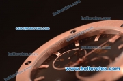 Hublot Classic Fusion Chronograph Quartz Rose Gold Case with Black Dial and Black Leather Strap