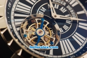 Roger Dubuis Excalibur Swiss Tourbillon Manual Winding Movement Steel Case with Black Dial and Black Rubber Strap