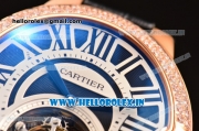 Cartier Ballon Bleu Tourbillon Seagull ST80 Tourbillon Manual Winding Rose Gold Case with Black Dial and Diamonds Bezel