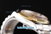 Rolex Day-Date II Oyster Perpetual Automatic Movement Two Tone with Gold Bezel and White Dial-Stick Markers