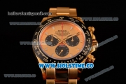 Rolex Daytona Chrono Swiss Valjoux 7750 Automatic Yellow Gold Case/Bracelet with Gold Dial Ceramic Bezel and Stick Markers (BP)