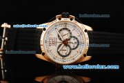 Chopard Classic Racing Singapore GP Chronograph Quartz Movement Rose Gold Case with White Dial and Rubber Strap