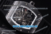 Richard Mille RM 055 Miyota 9015 Automatic PVD Case with Skeleton Dial Dot Markers and Black Rubber Strap