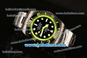 Rolex Sea-Dweller Deepsea Asia 2813 Automatic PVD Case/Strap with Black Dial and Green Diver Index