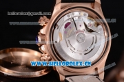 Rolex Daytona Clone Rolex 4130 Automatic Rose Gold Case with Rose Gold Dial Black Leather Strap and Stick Markers (EF)