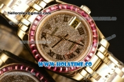 Rolex Datejust Pearlmaster 39MM Asia 2813 Automatic Yellow Gold Case/Bracelet with Diamonds Dial and Sapphires Bezel