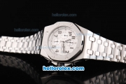 Audemars Piguet Royal Oak Offshore Chronograph Quartz Movement White Grid Dial with Black Numeral Marker-SS Strap