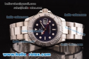 Rolex Yacht-Master Oyster Perpetual Chronometer Automatic with White Case and Bezel--Blue Dial--White Round Bearl Marking--Small Calendar